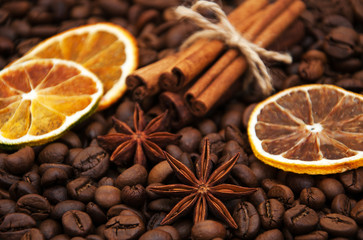 coffee beans and spices