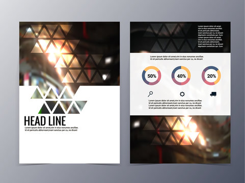 business and technology brochure design template vector tri-fold