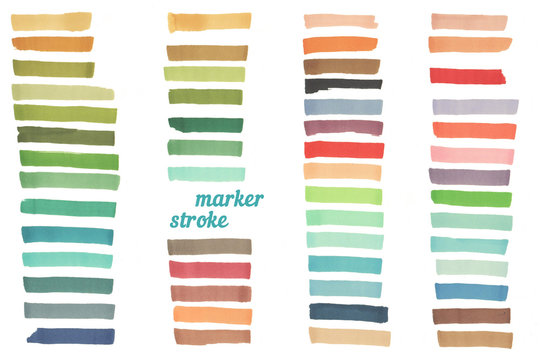 Color stripes drawn with japan markers. Stylish elements for