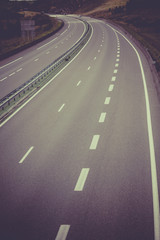 Highway through France at summer time