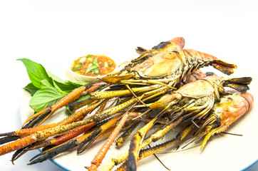 Grilled prawns,Grilled shrimps,Barbe que seafood