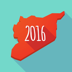 Long shadow Syria map with a 2016 sign
