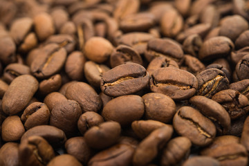 Roasted Coffee Beans background texture.