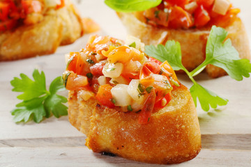 Fresh Tomato Bruschetta Served on Crusty Baguette