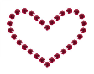 Heart shaped Drops jam, isolated on a white background.