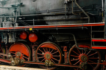 Fototapeta na wymiar detail of a classic steam locomotive 
