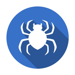 Icono plano redondo araña azul