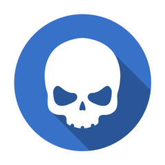 Icono plano redondo calavera azul