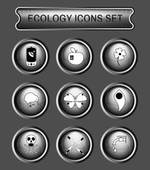 Ecology logo vector icon set.