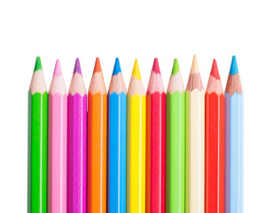 Colour or color pencils, isolated on white background