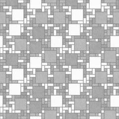 Gray and White Square Mosaic Abstract Geometric Design Tile Patt