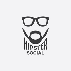 hipster social concept vector design template