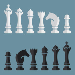 flat vector set of chess icons