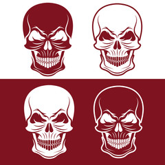 set of skulls vector design template