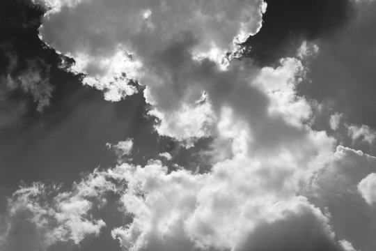 Beautiful sky in black and white