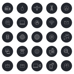 Linear Business Communication Icons