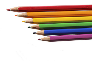 Rainbow colored crayons