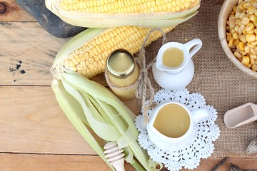 Corn milk and fresh sweet corn