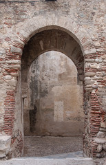 Fototapeta na wymiar Zona monumental del alcazaba de Badajoz en la comunidad de Extremadura, España