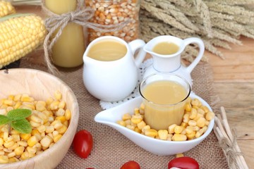 Corn milk and fresh sweet corn