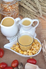 Corn milk and fresh sweet corn
