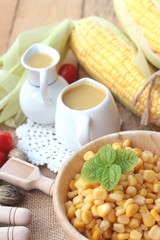Corn milk and fresh sweet corn