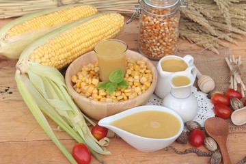 Corn milk and fresh sweet corn