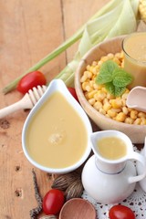 Corn milk and fresh sweet corn
