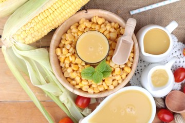 Corn milk and fresh sweet corn