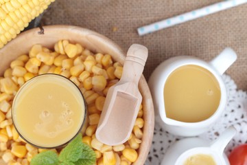 Corn milk and fresh sweet corn