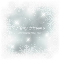 Abstract vector blue light Christmas card.