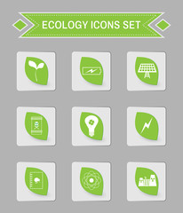 Ecology logo vector icon set.