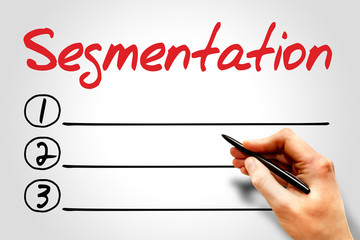 Segmentation blank list, business concept