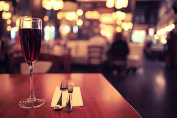 Italian restaurant serving table background