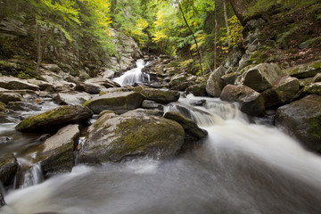 A view of Wahconah Falls in the Berkshire Mountains of western Massachusetts.