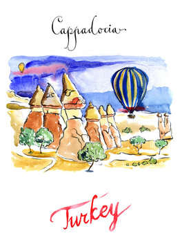 Watercolor Cappadocia