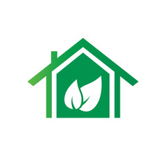 Green Eco House Vector .