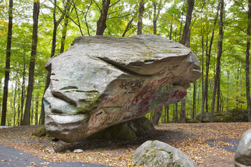 Balance Rock in the Berkshire Mountains of Western Massachusetts.