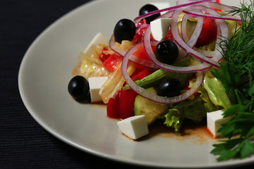 portion served in a restaurant decorated with lettuce