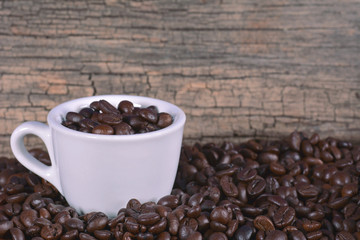 Coffee beans in a cup