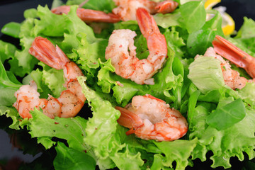 Lettuce with shrimps
