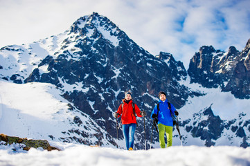 Young couple on a hike