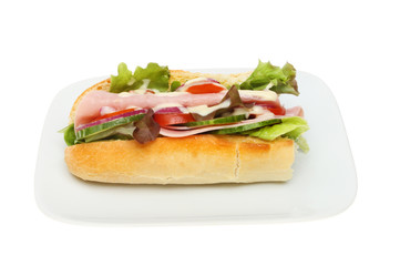 Ham salad baguette
