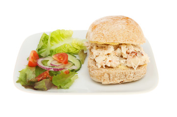 Crab roll with salad