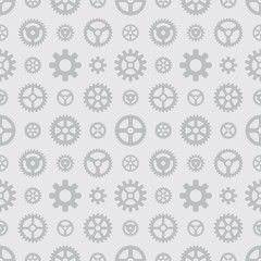 Gray gears seamless pattern