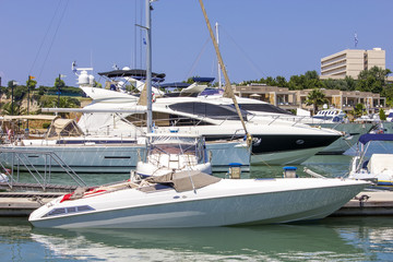 Yacht in marina