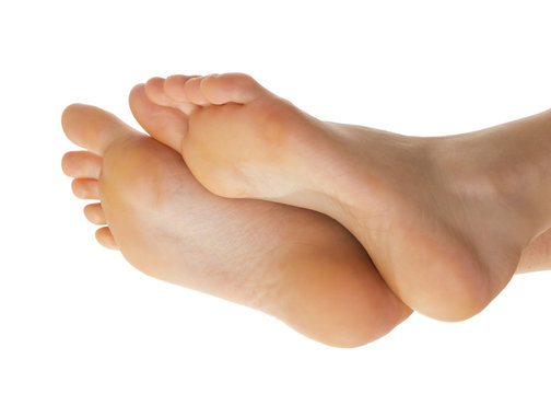 Sole of the female foot.Isolated