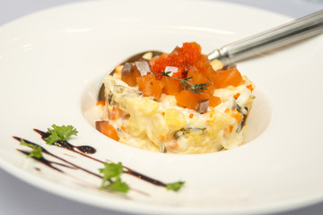 Salad with salmon