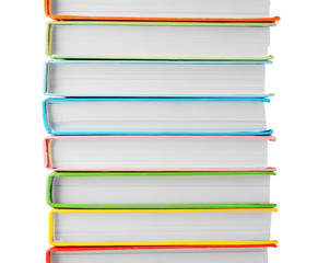 Colorful books isolated on white