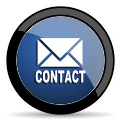 email blue circle glossy web icon on white background, round button for internet and mobile app